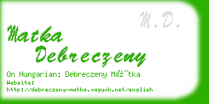 matka debreczeny business card